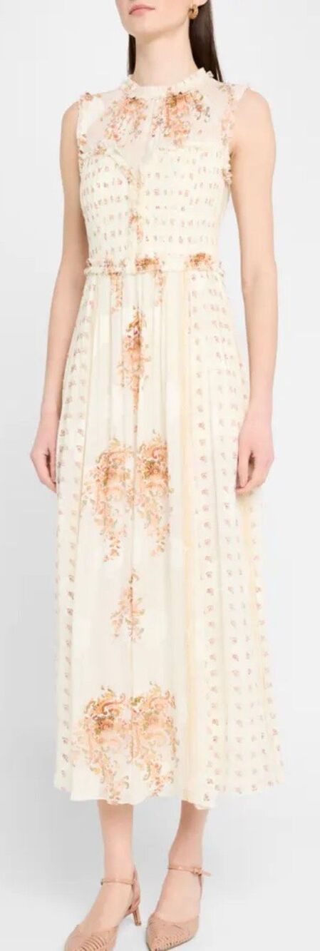 Ulla Johnson Kasia Sleeveless Floral Silk Midi Dress New with Tags Size 8 - Picture 2 of 10